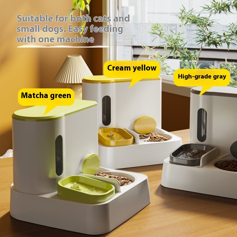Cat Automatic Pet Feeder Water Dispenser Integrated Double Bowl Drinking Pet Pets Fashion