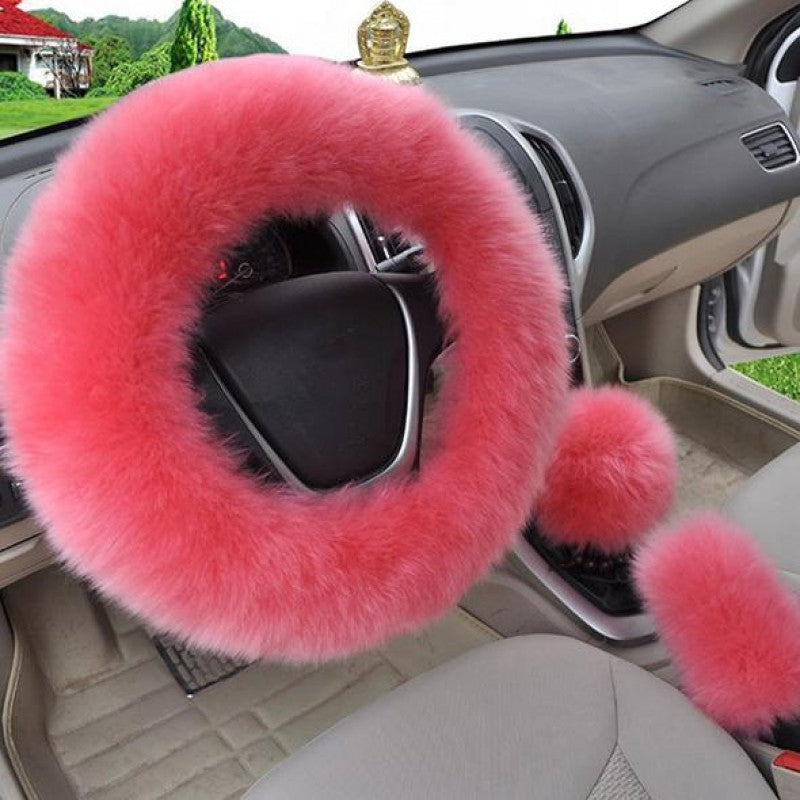Car Steering Wheel Cover, Pure Wool Plush Design Pi-Mart