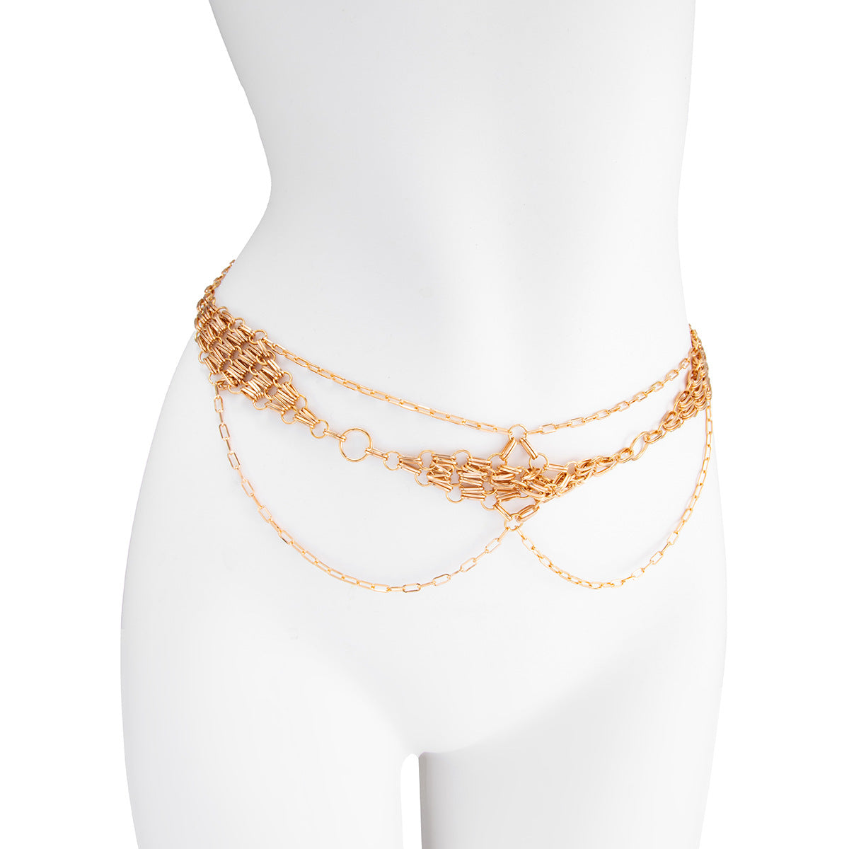 Retro Metal Diamond Woven Waist Chain NorixaFashion.com