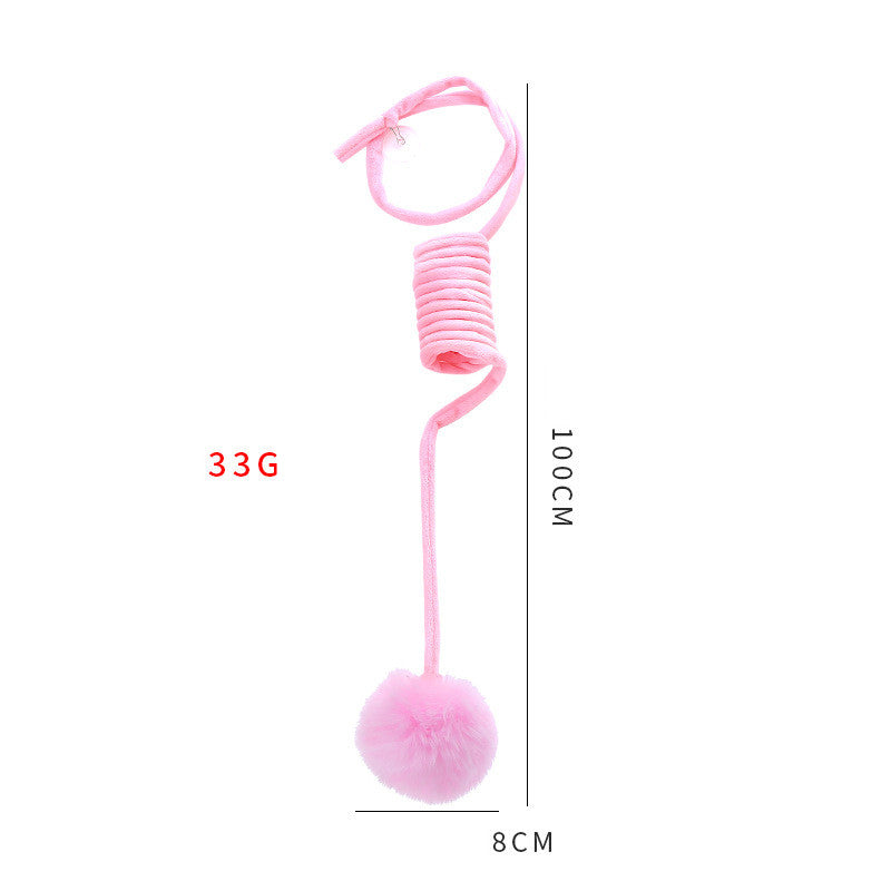 Cat Toy Self-Hi Sucker Spring Rabbit Hair Ball Interactive Play Pet Supplies Interactive Toys Pets Fashion