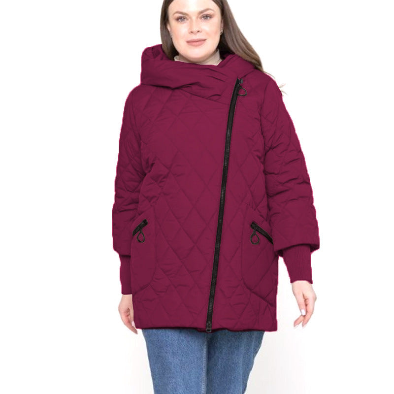 Women's Quilted Cotton Coat Mid-length Winter Clothing Coat Best YouTube Store