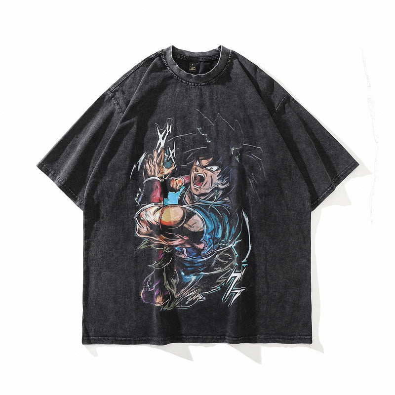 Vintage Streetwear Graffiti T-Shirt for Men Pi-Mart