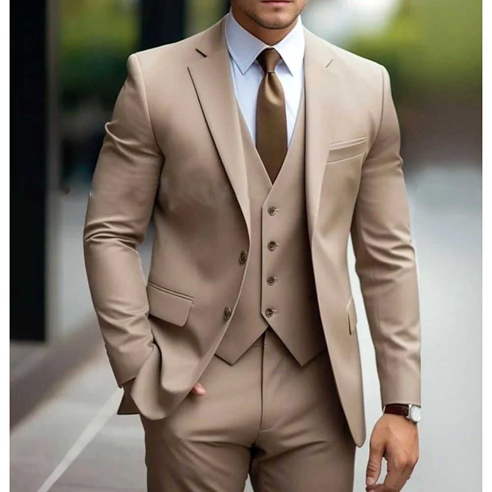 Business Casual Men's Three-piece Suit For Bridegroom Men's Wedding LadyShow.Store