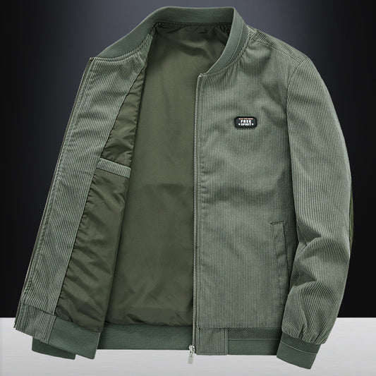 Men's Retro Corduroy Baseball Jacket for Spring & Autumn Pi-Mart