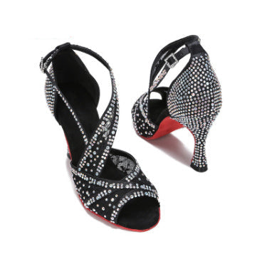 Diamond-Embedded Latin Dancing Shoes Women's Adult LadyShow.Store