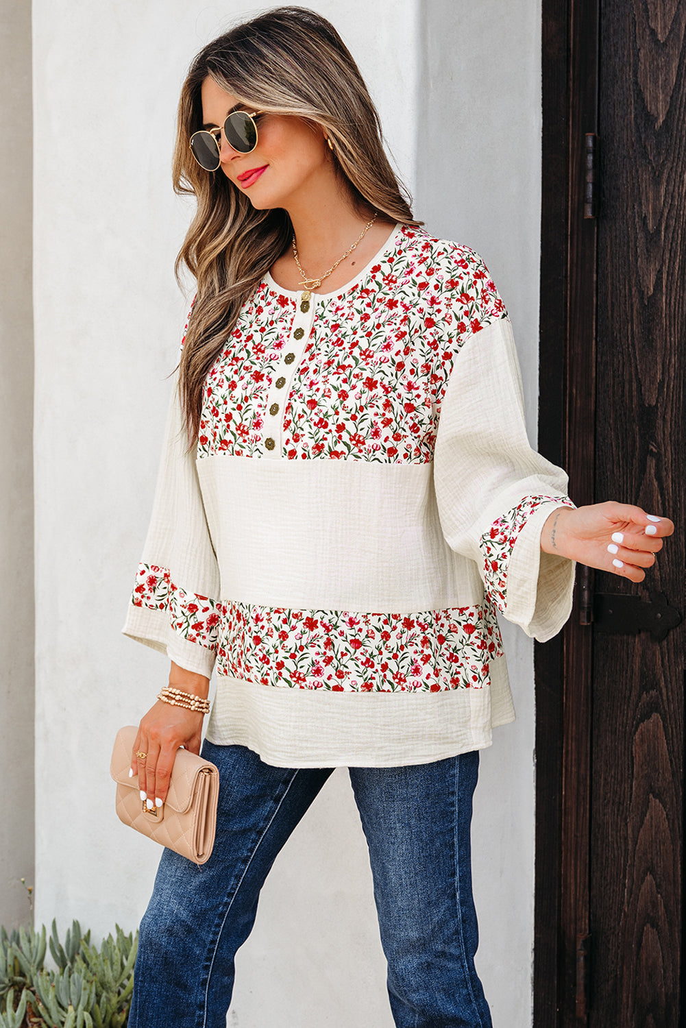 Penny 3 4 Sleeve Blouse LuxuryLifeWay Online Store