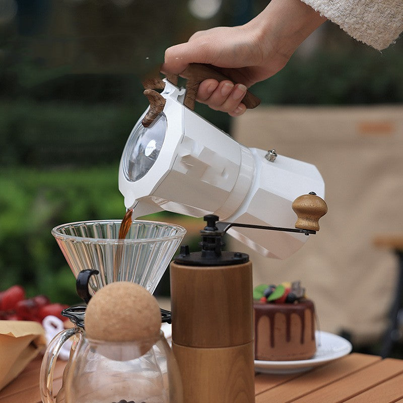 Outdoor Camping Italian Double Valve Mocha Kettle PearlNestDecor.com