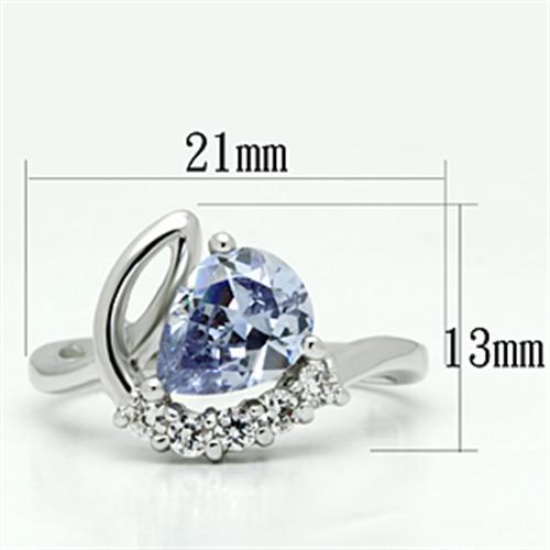3W030 - Rhodium Brass Ring with AAA Grade CZ  in Light Amethyst LuxuryLifeWay Online Store