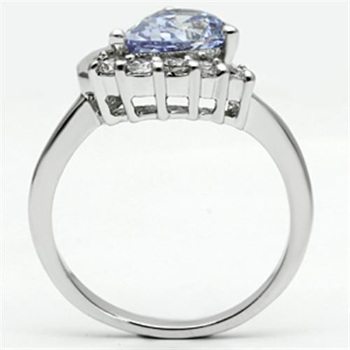 3W030 - Rhodium Brass Ring with AAA Grade CZ  in Light Amethyst LuxuryLifeWay Online Store
