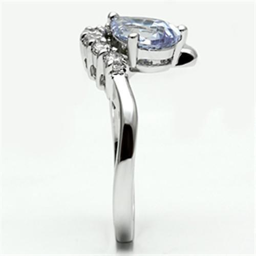 3W030 - Rhodium Brass Ring with AAA Grade CZ  in Light Amethyst LuxuryLifeWay Online Store