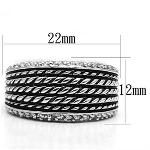 3W065 - Rhodium Brass Ring with AAA Grade CZ  in Clear LuxuryLifeWay Online Store