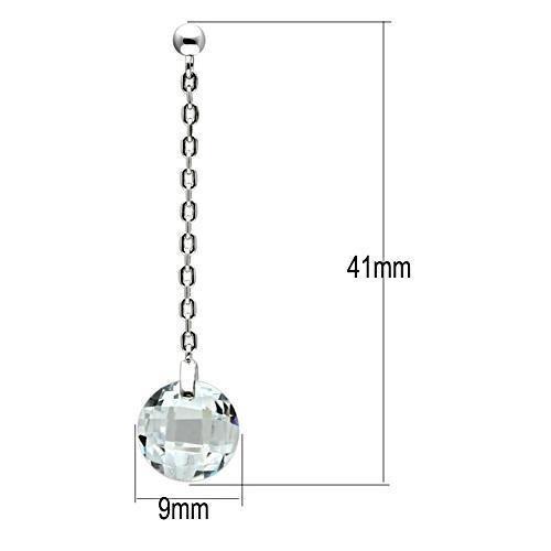 3W082 - Rhodium Brass Earrings with AAA Grade CZ  in Clear LuxuryLifeWay Online Store