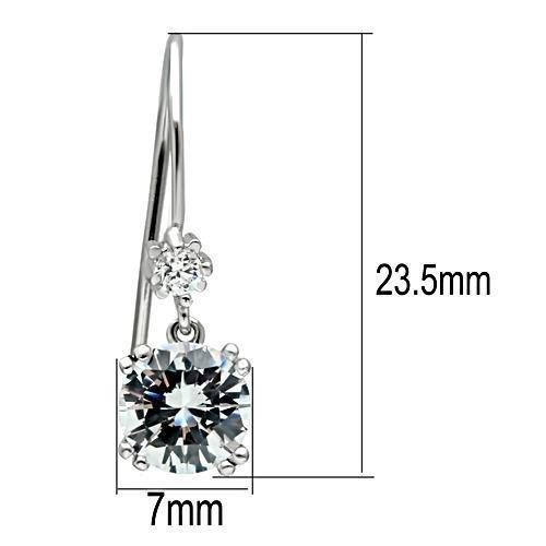 TK3W085 - Stainless Steel Earrings with AAA Grade CZ  in Clear LuxuryLifeWay Online Store