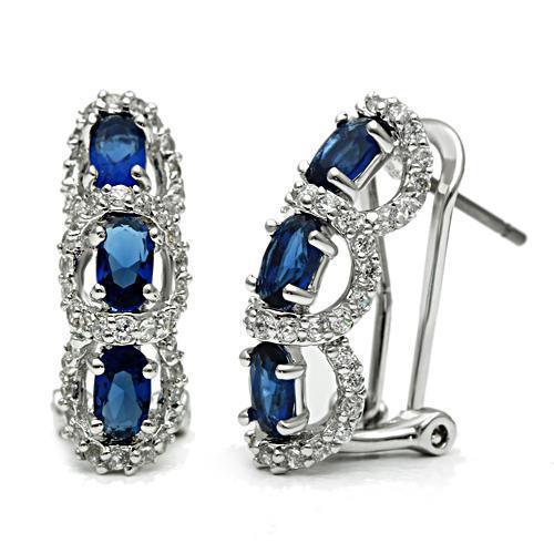 3W089 - Rhodium Brass Earrings with Synthetic Synthetic Glass in Montana LuxuryLifeWay Online Store