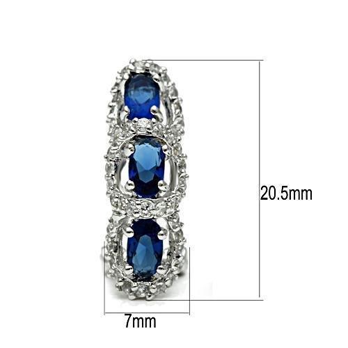 3W089 - Rhodium Brass Earrings with Synthetic Synthetic Glass in Montana LuxuryLifeWay Online Store