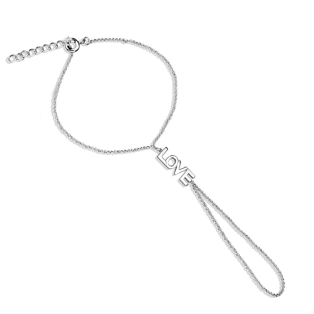 3W1042 - Rhodium Brass Bracelet with No Stone LuxuryLifeWay Online Store