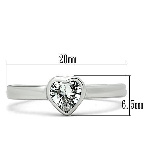 3W107 - Rhodium Brass Ring with AAA Grade CZ  in Clear LuxuryLifeWay Online Store