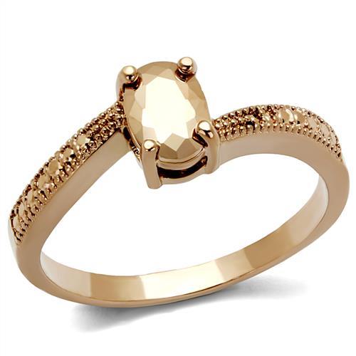 3W1201 - IP Rose Gold(Ion Plating) Brass Ring with AAA Grade CZ  in Metallic Light Gold LuxuryLifeWay Online Store