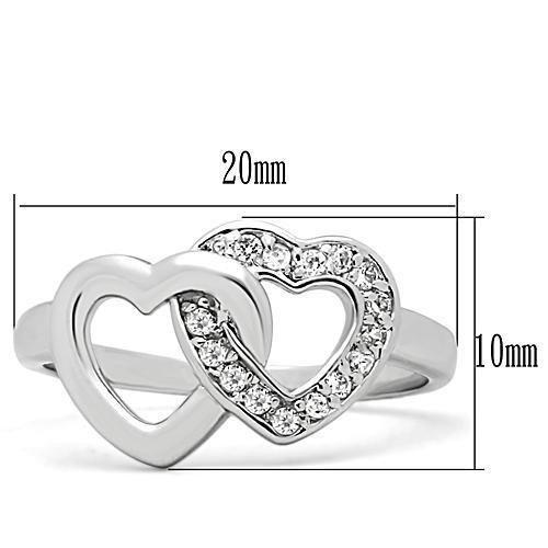 3W123 - Rhodium Brass Ring with AAA Grade CZ  in Clear LuxuryLifeWay Online Store