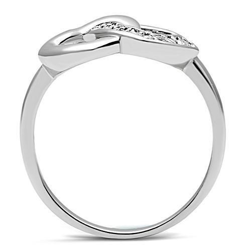 3W123 - Rhodium Brass Ring with AAA Grade CZ  in Clear LuxuryLifeWay Online Store