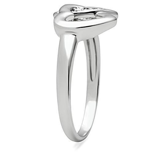 3W123 - Rhodium Brass Ring with AAA Grade CZ  in Clear LuxuryLifeWay Online Store