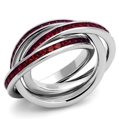 3W1333 - Rhodium Brass Ring with Synthetic Synthetic Glass in Siam LuxuryLifeWay Online Store