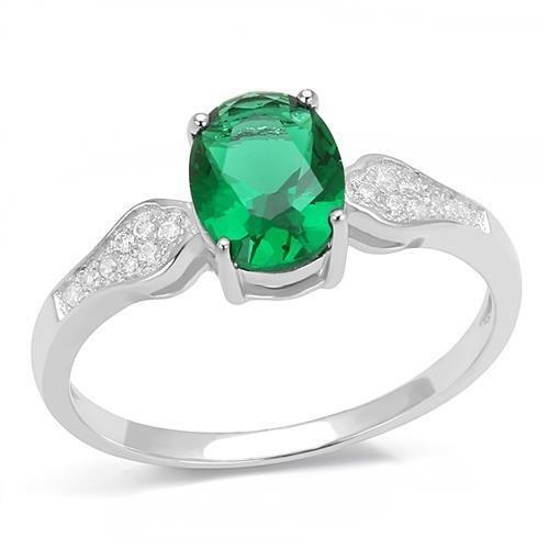 3W1387 - Rhodium 925 Sterling Silver Ring with Synthetic Synthetic Glass in Blue Zircon LuxuryLifeWay Online Store