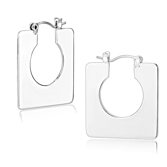 3W1500 - Rhodium Brass Earrings with No Stone LuxuryLifeWay Online Store