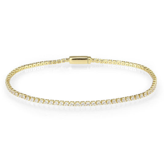 3W1680 - Gold Brass Bracelet with AAA Grade CZ in Clear LuxuryLifeWay Online Store