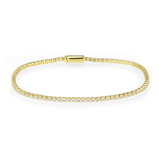 3W1683 - Gold Brass Bracelet with AAA Grade CZ in Clear LuxuryLifeWay Online Store