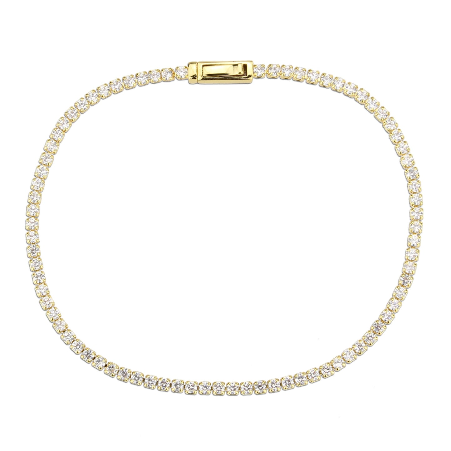 3W1683 - Gold Brass Bracelet with AAA Grade CZ in Clear LuxuryLifeWay Online Store