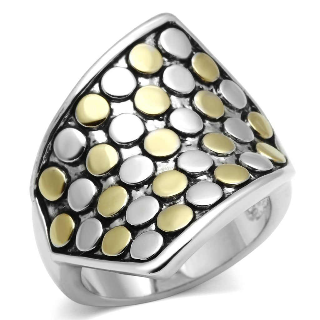 3W249 - Reverse Two-Tone Brass Ring with No Stone LuxuryLifeWay Online Store