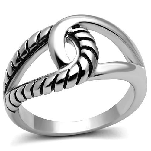 3W310 - Rhodium Brass Ring with Epoxy  in Jet LuxuryLifeWay Online Store