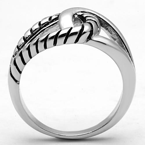 3W310 - Rhodium Brass Ring with Epoxy  in Jet LuxuryLifeWay Online Store