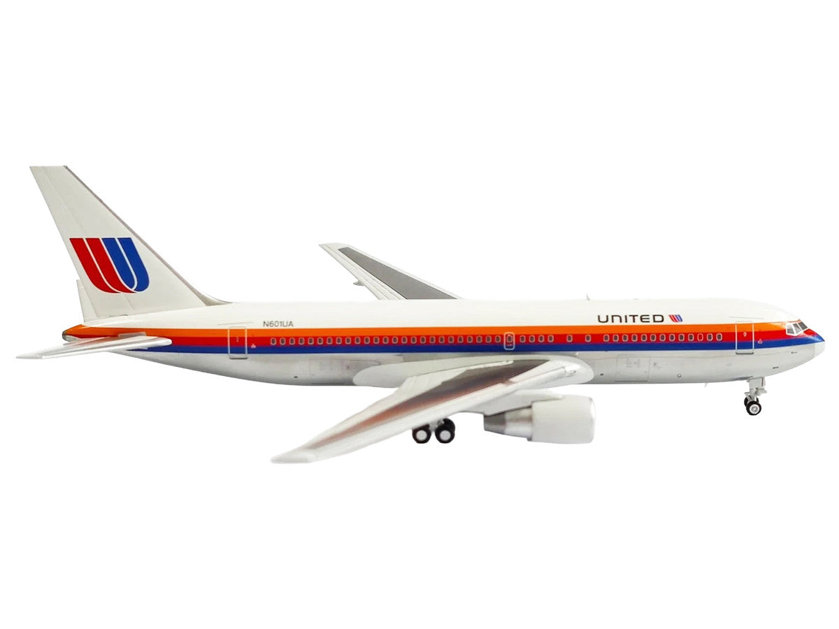 Boeing 767-200 Commercial Aircraft "United Airlines" (N601UA) White with Stripes 1/400 Diecast Model by V1:400 LuxuryLifeWay Online Store