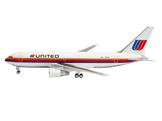 Boeing 767-200ER Commercial Aircraft "United Airlines" (N611UA) White with Stripes 1/400 Diecast Model by V1:400 LuxuryLifeWay Online Store
