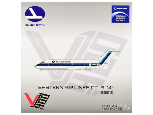 McDonnell Douglas DC-9-14 Commercial Aircraft "Eastern Air Lines" (N8901E) White with Blue Stripes 1/400 Diecast Model by V1:400 LuxuryLifeWay Online Store