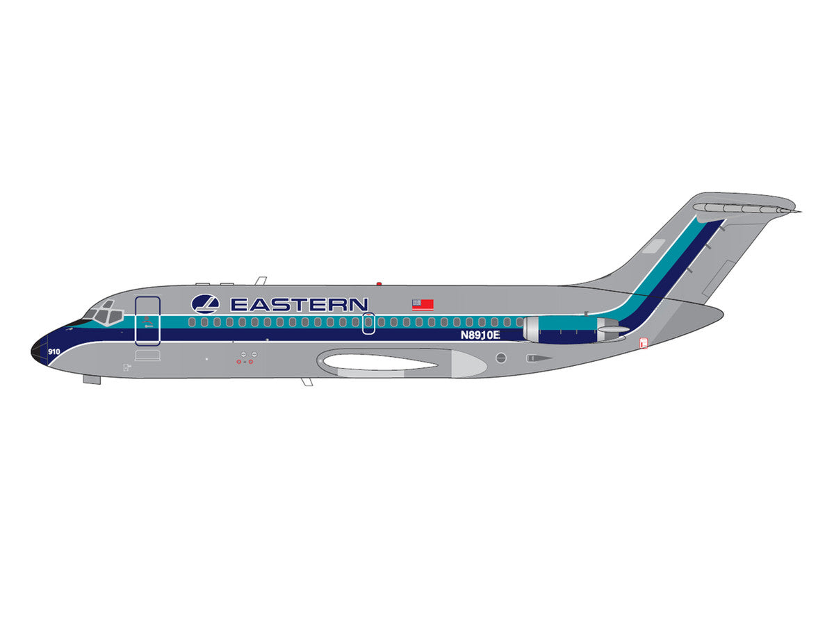 McDonnell Douglas DC-9-14 Commercial Aircraft "Eastern Air Lines" (N8910E) Silver with Blue Stripes 1/400 Diecast Model by V1:400 LuxuryLifeWay Online Store