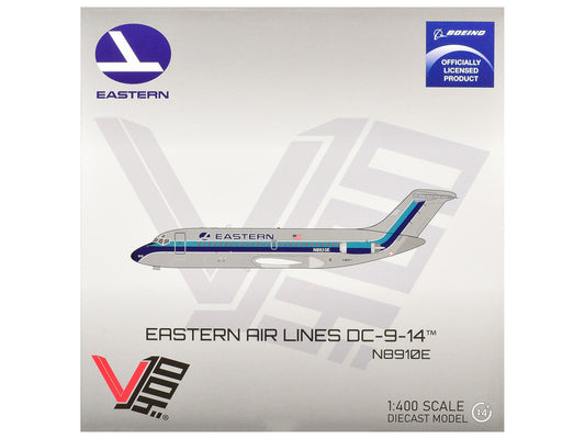 McDonnell Douglas DC-9-14 Commercial Aircraft "Eastern Air Lines" (N8910E) Silver with Blue Stripes 1/400 Diecast Model by V1:400 LuxuryLifeWay Online Store