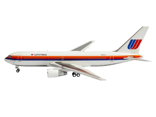 Boeing 767-200 Commercial Aircraft "United Airlines" (N606UA) White with Stripes 1/400 Diecast Model by V1:400 LuxuryLifeWay Online Store