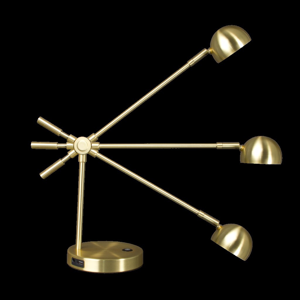 Shiny Satin Brass LED Adjustable Desk Lamp LuxuryLifeWay Online Store