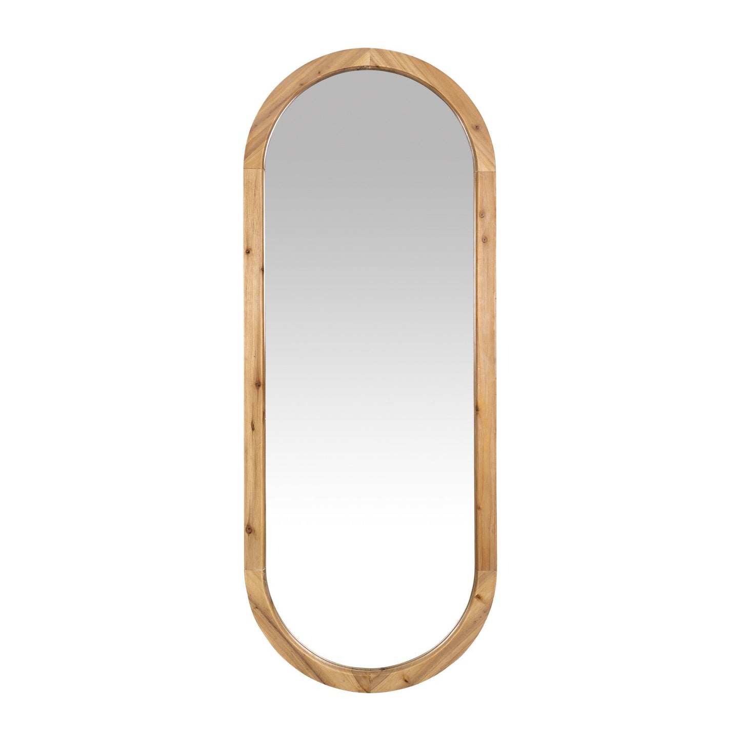 Oval Shaped Wooden Full Length Wall Mirror