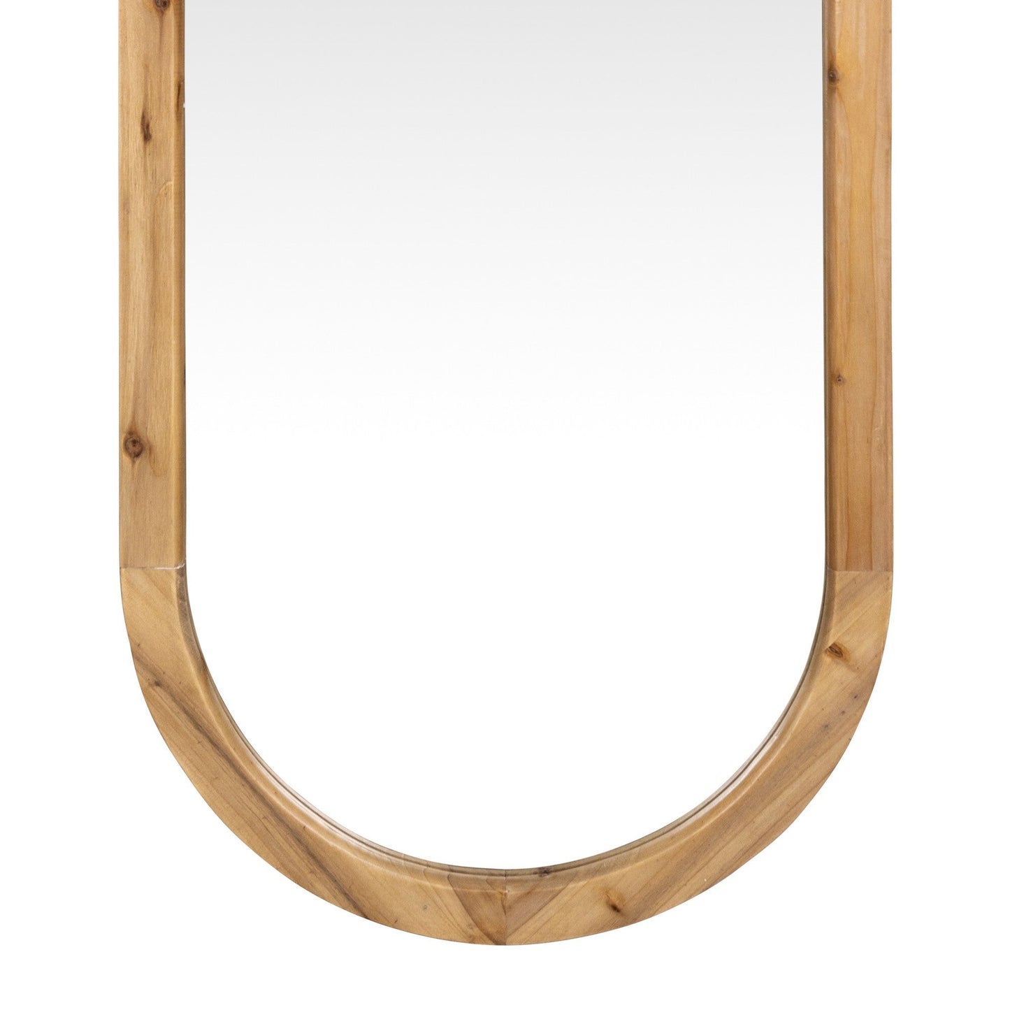 Oval Shaped Wooden Full Length Wall Mirror