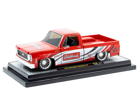 1973 Chevrolet Cheyenne 10 Pickup Truck "Edelbrock" Red with Graphics Limited Edition to 7850 pieces Worldwide 1/24 Diecast Model Car by M2 Machines LuxuryLifeWay Online Store