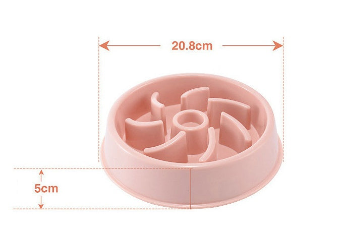 Plastic Pet Dogs And Cats Choke Prevention Slow Food Bowl Pets Fashion