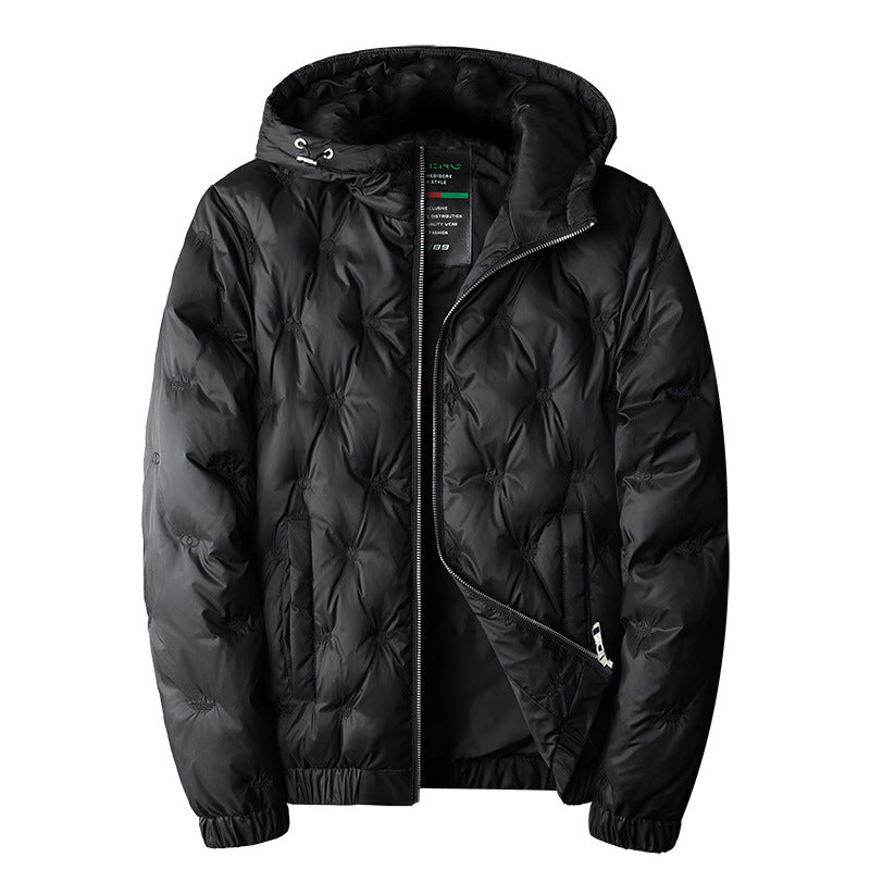 Embroidered Down Men's Plus Size Hooded Casual Down Jacket LadyShow.Store
