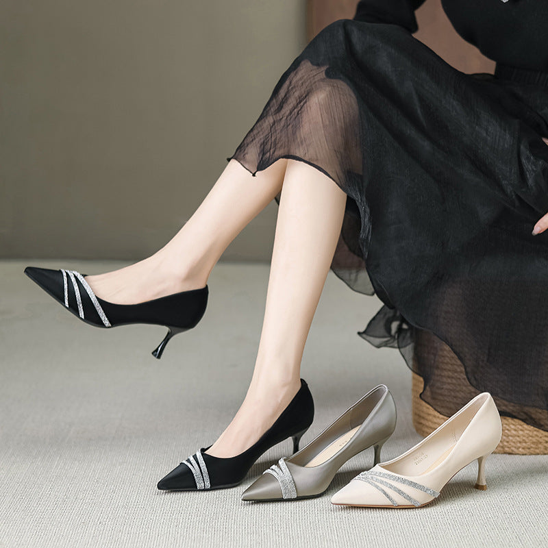 Pointed Stiletto Heel Classy Shoes Women LadyShow.Store