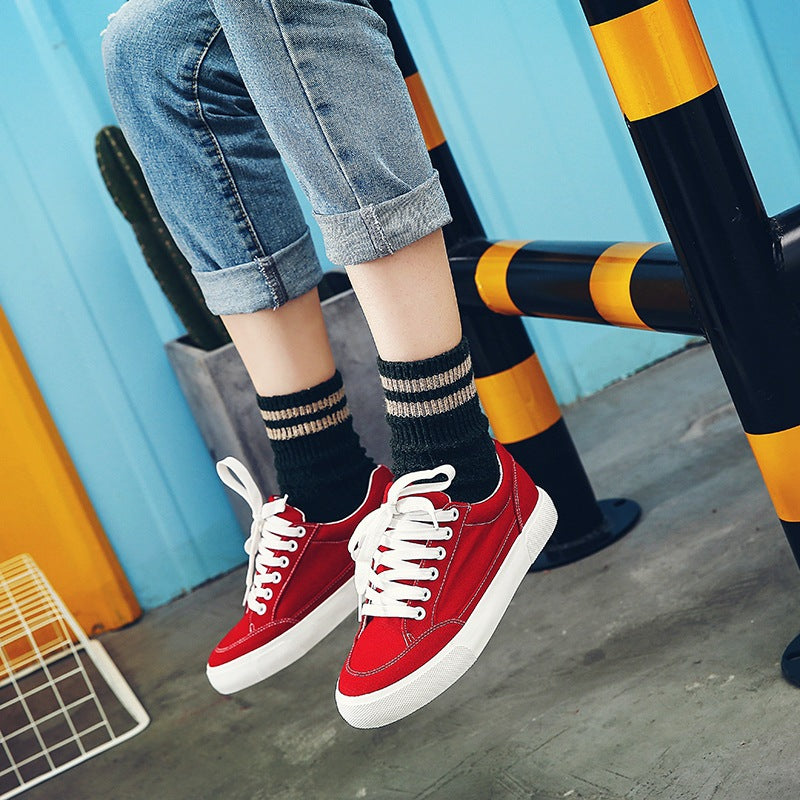 Star white shoes low shoes casual shoes help female Korean female students all-match cloth shoes Best YouTube Store