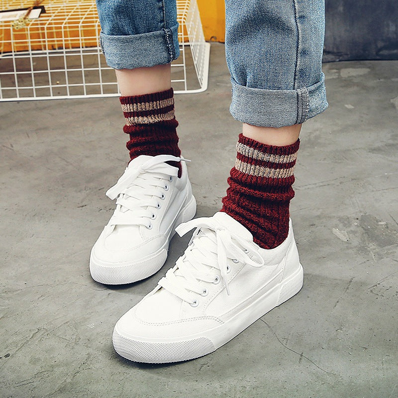 Star white shoes low shoes casual shoes help female Korean female students all-match cloth shoes Best YouTube Store