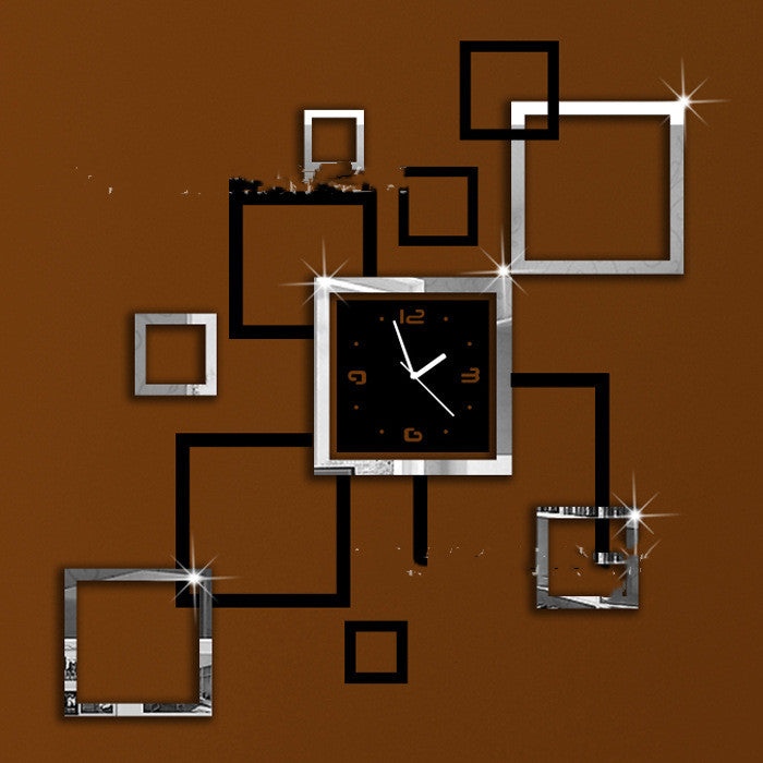 Creative DIY Personality Wall Clock Square Combination Clock PearlNestDecor.com